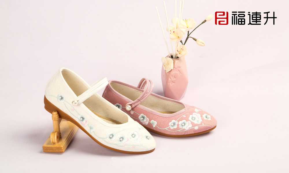 福連升暗香疏影民族風繡花鞋女鞋老北京布鞋圖片