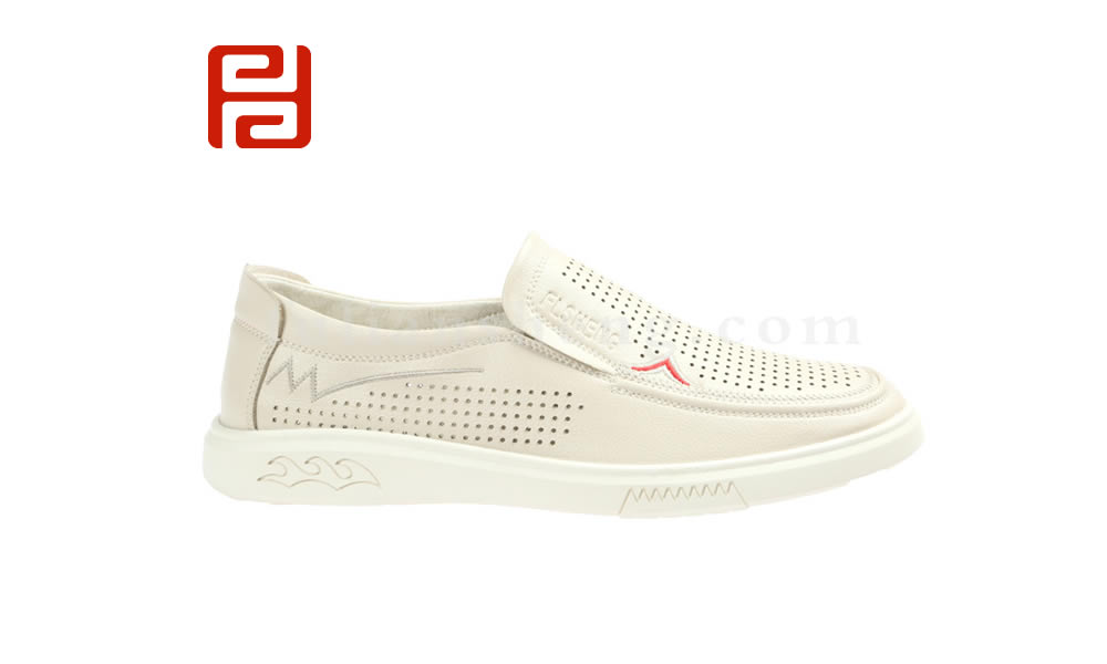 福連升夏新款男鞋 舒適套腳鏤空商務休閑男單鞋圖片