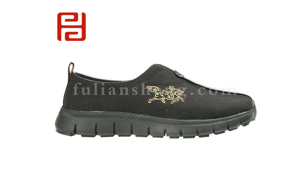 福連升老北京布鞋舒適休閑男鞋刺繡薄透氣軟底布面圖片
