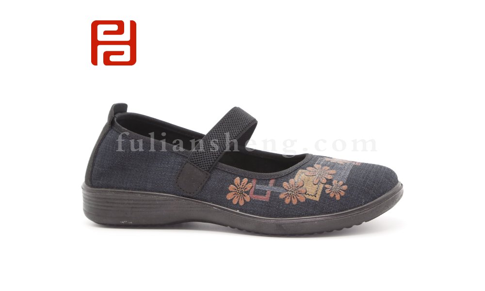 福連升秋老北京布鞋淺口軟底舒適松緊帶媽媽鞋女單鞋圖片