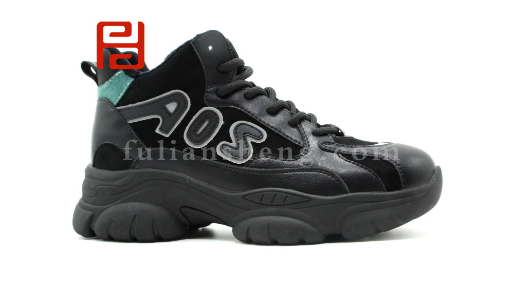 福連升冬季時尚拼色厚底防滑休閑女鞋老北京布鞋