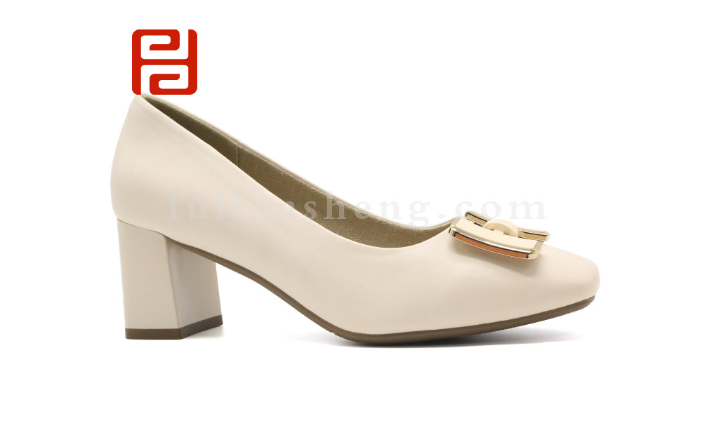 福連升春秋新款魅力時(shí)裝女鞋中跟粗跟工作鞋時(shí)裝鞋