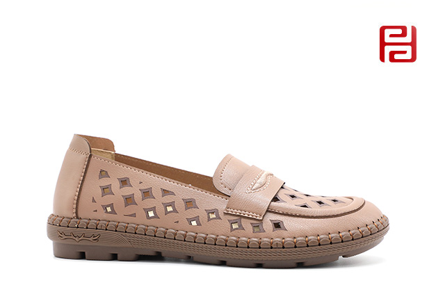 福連升夏季新款休閑女鞋輕雅手縫鞋