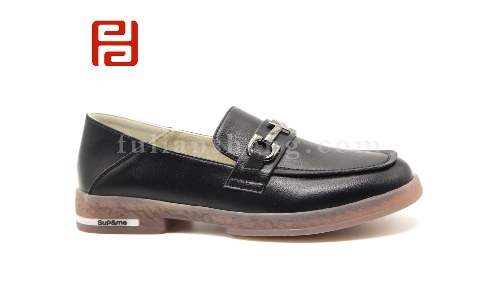 福連升女樂(lè)福英倫風(fēng)平底牛筋底淺口休閑單鞋百搭豆豆鞋圖片