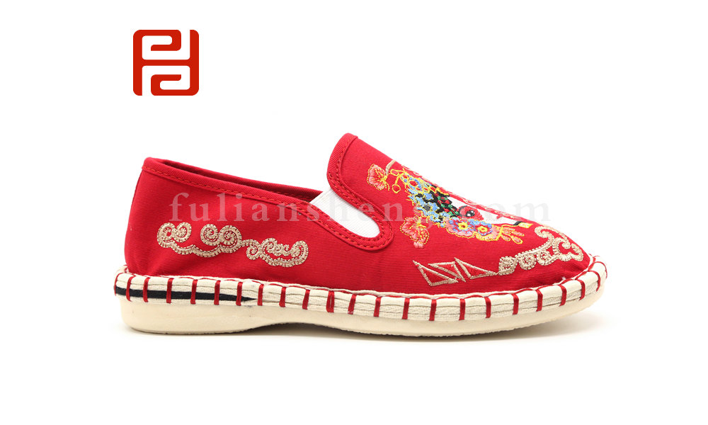福連升老北京布鞋女鞋網紅刺繡中國風一腳蹬休閑鞋