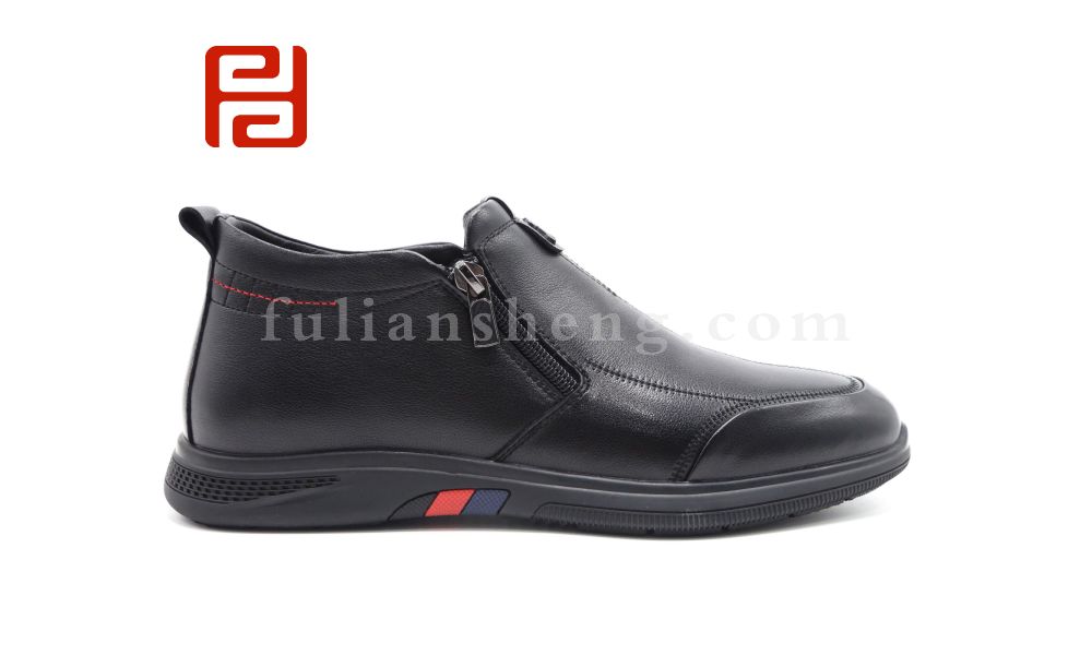 福連升休閑鞋男鞋冬季保暖中幫加絨休閑時尚商務(wù)男鞋圖片