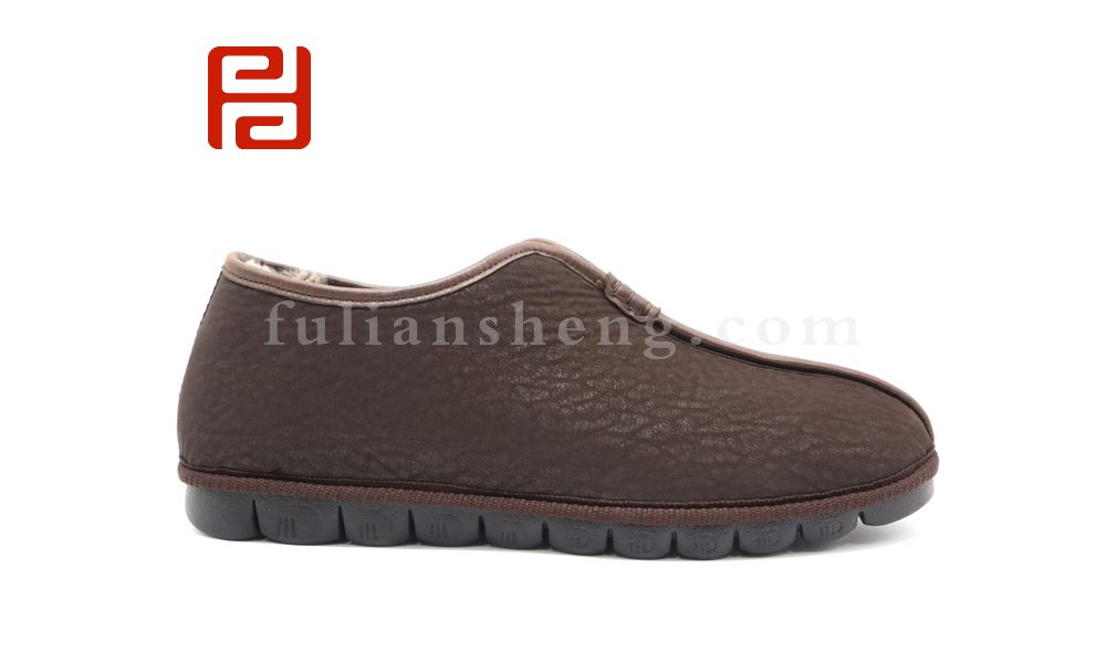 福連升老北京布鞋冬季保暖加絨傳統國風爸爸鞋一腳蹬棉鞋圖片