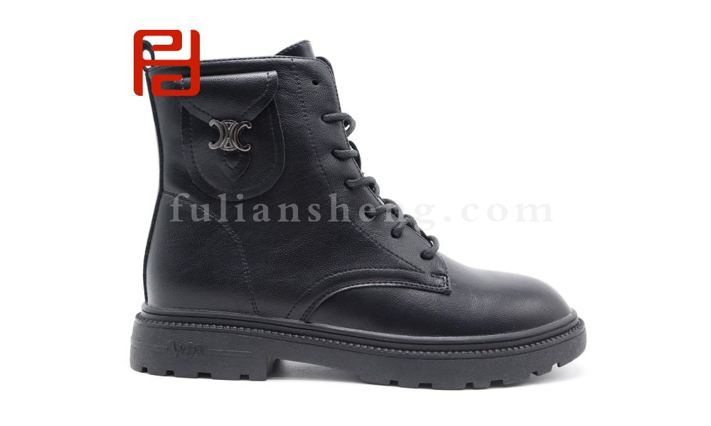 福連升休閑鞋女鞋冬英倫百搭休閑保暖馬丁靴舒適平底短筒靴圖片