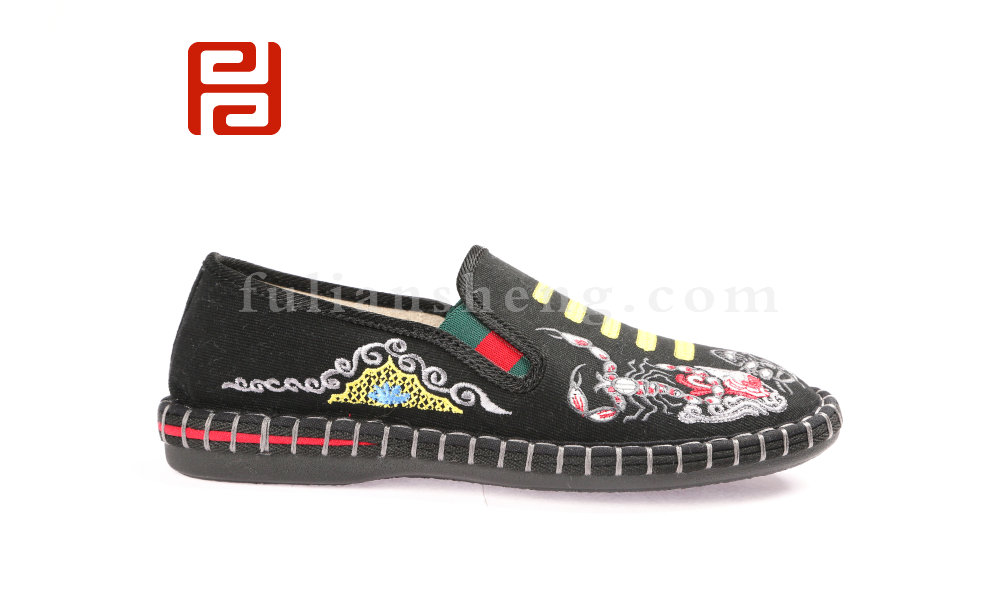 福連升刺繡中國風(fēng)臉譜男鞋老北京布鞋社會軟底鞋(圖3)