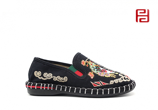 福連升老北京布鞋女鞋網紅刺繡中國風一腳蹬休閑鞋