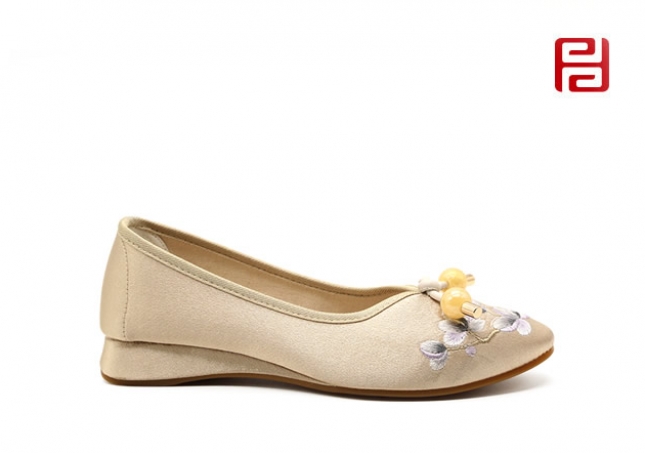 福連升老北京布鞋民族風(fēng)繡花女鞋棉麻古典坡跟休閑